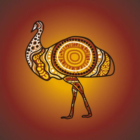 A digital representation of Emu Aboriginal dot art rendered in vector format