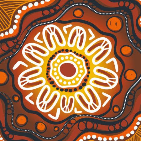 Digital rendition of Aboriginal dot art using vectors