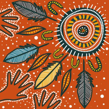 Vectorized depiction of Aboriginal dot painting