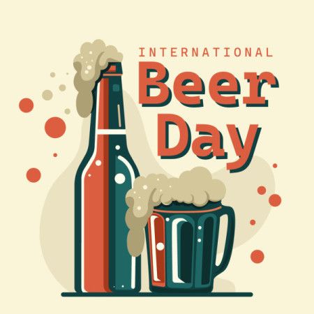 Creative banner design for International Beer Day illustration