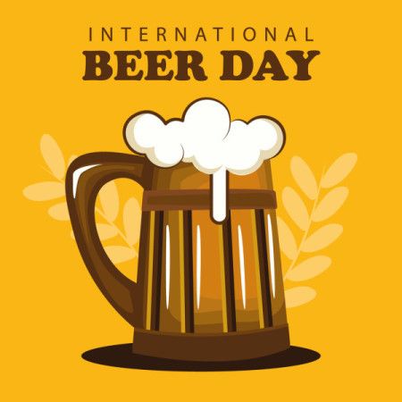 Design concept for an International Beer Day banner illustration