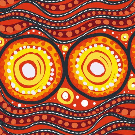 Digital painting influenced by the dot art traditions of Aboriginal cultures