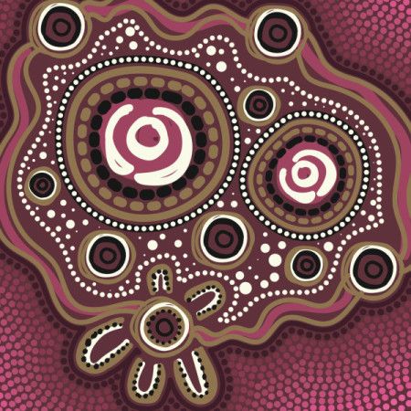 Dot art from Aboriginal culture reimagined in vector form