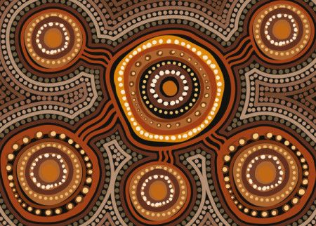 A vector interpretation of Aboriginal dot art painting