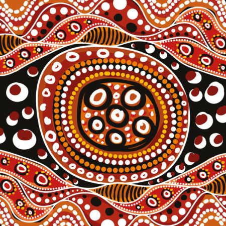 Vector image that echo the dot art techniques of Aboriginal culture