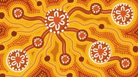 Vector art inspired by the dot art techniques of Aboriginal culture