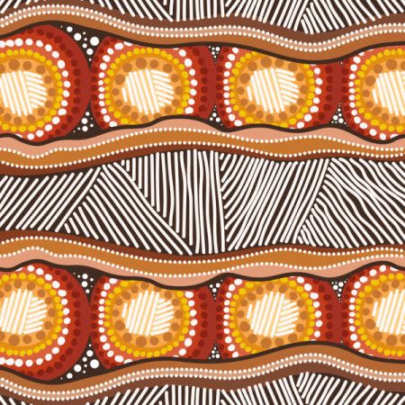 Background illustration in the Aboriginal dot painting style