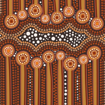 Vector illustrations with a focus on Aboriginal dot painting techniques