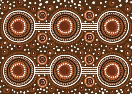 A digital artwork showcasing dot patterns drawn from Aboriginal artistic traditions