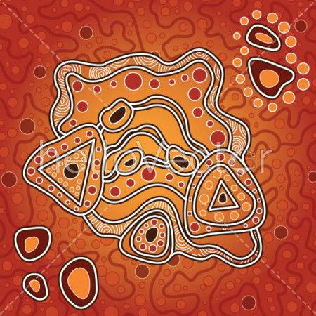 Aboriginal art vector painting, Connection concept background