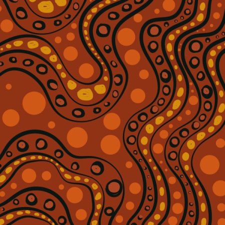 Vector-based designs drawing from Aboriginal dot art techniques