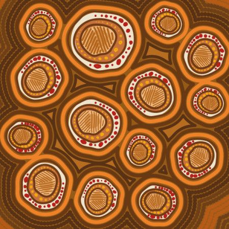 A beautiful depiction of art using traditional Aboriginal dot pattern techniques