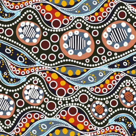 A captivating piece of art with intricate dot designs rooted in Aboriginal culture