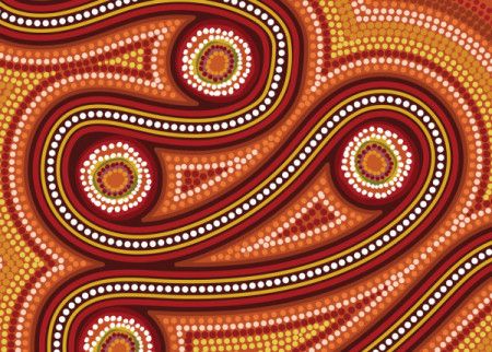 A vector background showcasing Aboriginal dot artwork