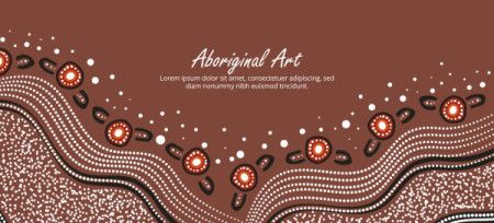 Brown vector banner showcasing Aboriginal design