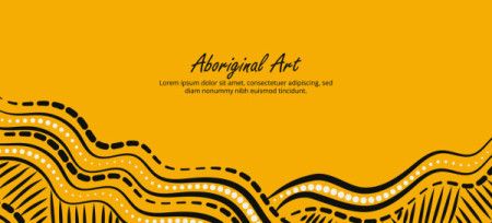 A vector banner adorned with Aboriginal artistic patterns