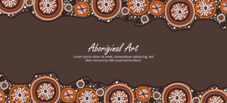 A banner with vector art emphasizing Aboriginal design