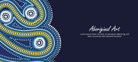 A poster crafted in vector style, celebrating the beauty of Aboriginal dot art