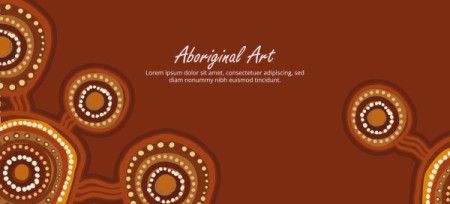 A vector banner influenced by the traditional dot motifs of Aboriginal art