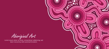 A vector banner creation that draws on traditional Aboriginal dot designs