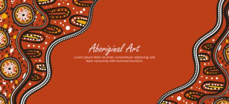 A vector-based poster that prominently displays traditional Aboriginal dot artwork