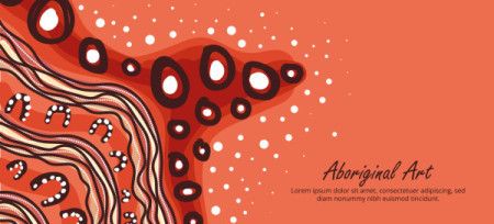 A banner crafted with artistic vector elements inspired by Aboriginal dot art