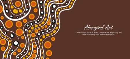 A vector banner design inspired by traditional Aboriginal dot patterns