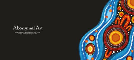 Artwork for a banner in vector format showcasing the beauty of Aboriginal dot designs