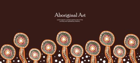 A decorative vector poster inspired by traditional Aboriginal dot art