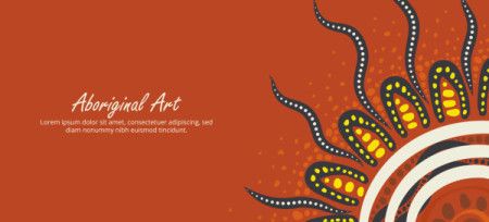 Banner vector design featuring intricate Aboriginal dot patterns