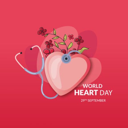 A banner for World Heart Day featuring an illustration