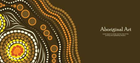 A vector banner design that highlights the beauty of Aboriginal dot art.