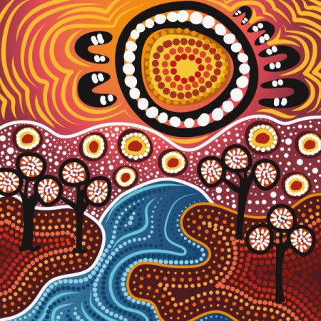 A remarkable aboriginal dot artwork that highlighting the beauty of nature