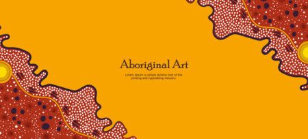 A visually appealing vector banner that incorporates classic Aboriginal dot art elements