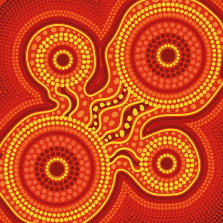 A vector illustration inspired by the unique charm of Aboriginal dot design