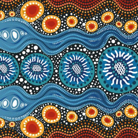 An eye-catching illustration featuring dot patterns inspired by Aboriginal art