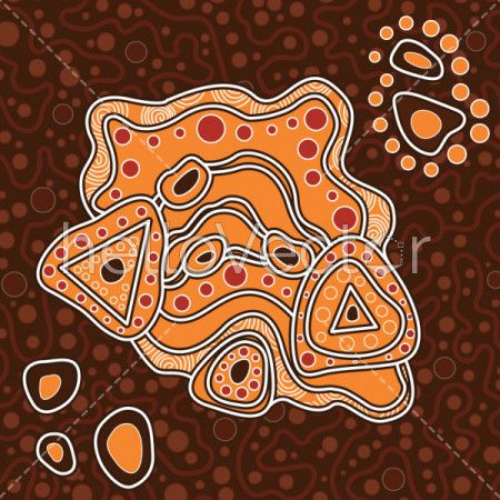 Aboriginal art vector painting, Connection concept background