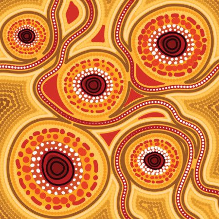 A vector artwork that reflects the intricate charm of Aboriginal dot motifs