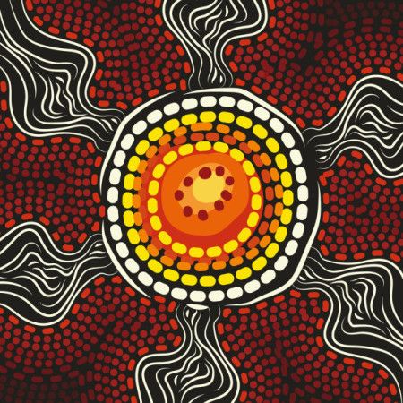 A vector piece inspired by the mesmerizing beauty of Aboriginal dot designs