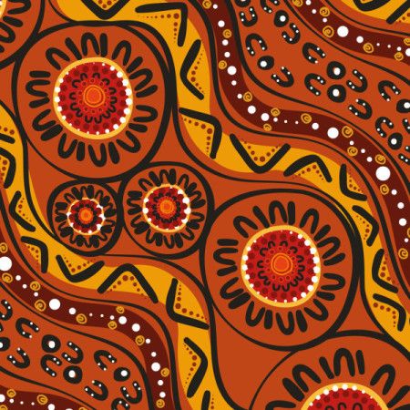 A vector artwork that celebrates Aboriginal dot designs