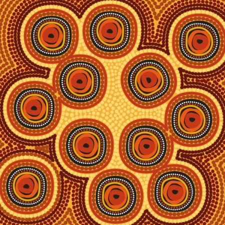 A vector illustration highlighting Aboriginal dot art