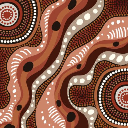 A vector background featuring a design in the Aboriginal dot style