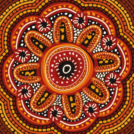 A vector background adorned with intricate Aboriginal dot designs