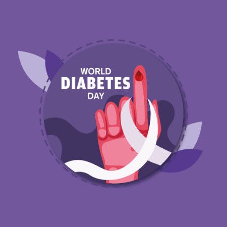 A graphic illustration celebrating World Diabetes Day