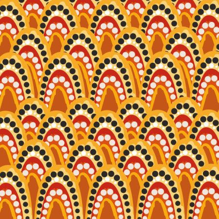 A vector illustration inspired by the vibrant patterns of Aboriginal dot art