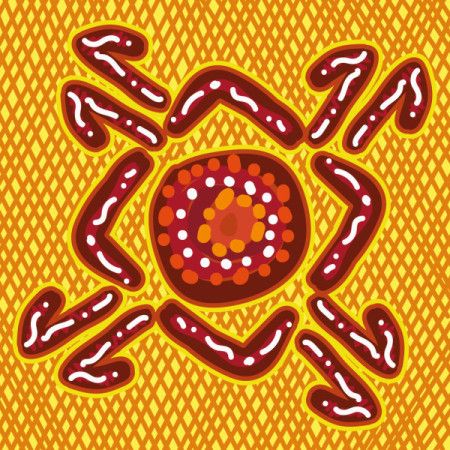 An artistic vector piece reflecting the essence of Aboriginal dot art