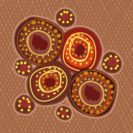 A vector artwork influenced by the rich heritage of Aboriginal dot art