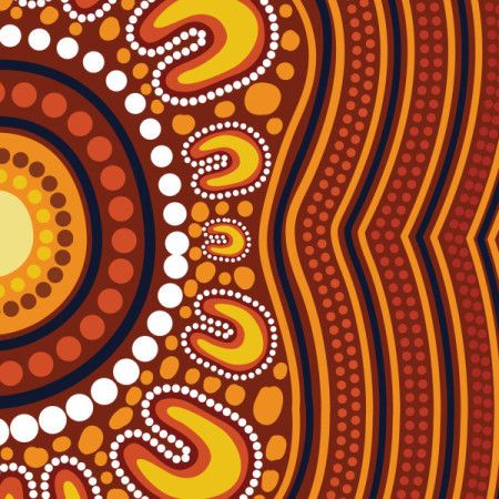 An artistic vector representation inspired by the traditions of Aboriginal dot art