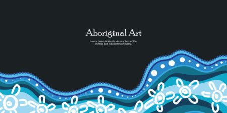 An artistic banner design influenced by the beauty of Aboriginal dot art