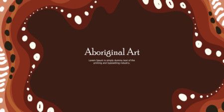 Brown banner illustration with aboriginal dot design